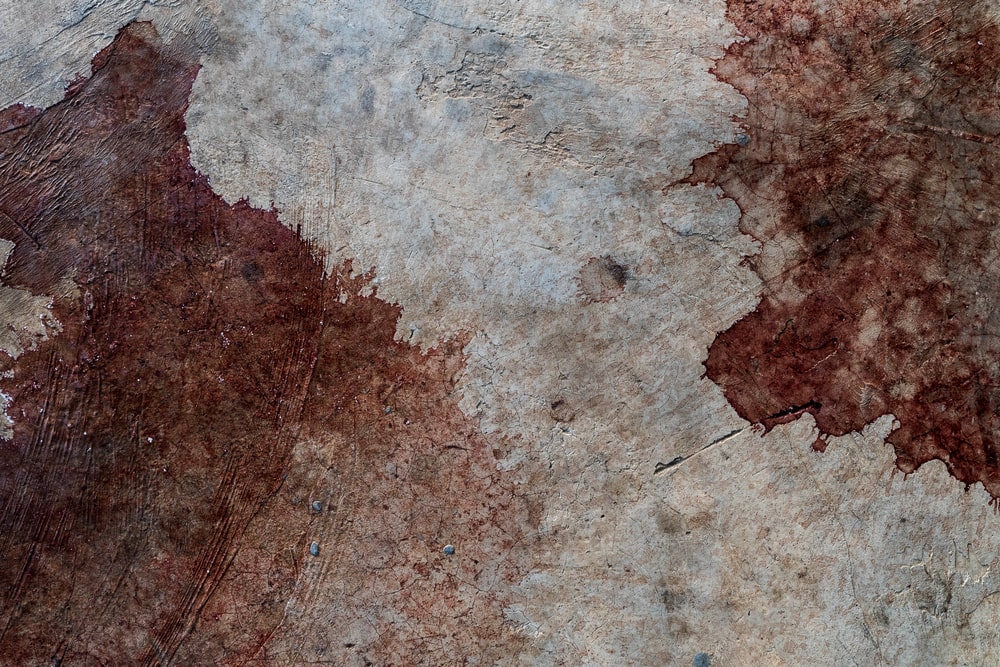 Blood stains on floor.